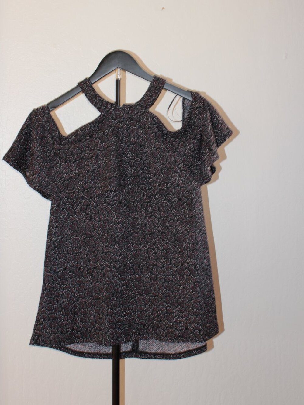 NWOT MICHAEL Michael Kors Paisley Cutout Top Size L